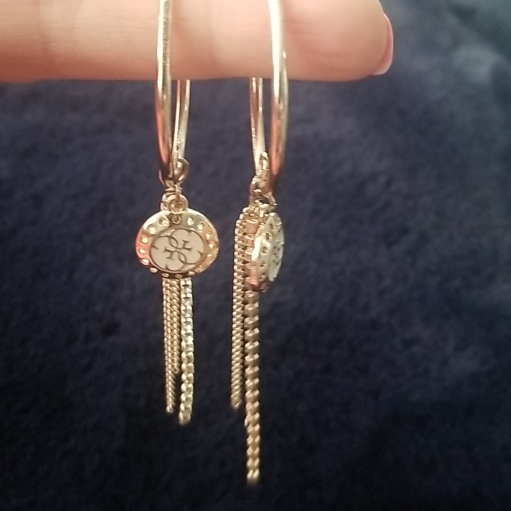 Rose gold colored earrings